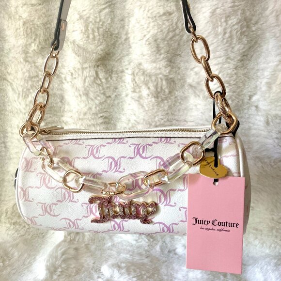 NEW Juicy Couture‎ Bling Bling Roll Bag in Angel White Multi - Picture 1 of 9